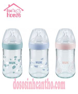 Bình sữa PP Nuk Nature Sense núm silicone S2-M 260ml NU21496
