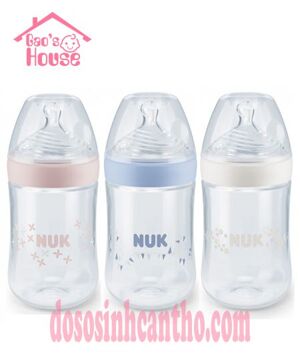 Bình sữa PP Nuk Nature Sense núm silicone S2-M 260ml NU21496