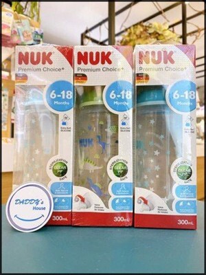 Bình sữa PP Nuk núm silicone S2-M 300ml NU34330