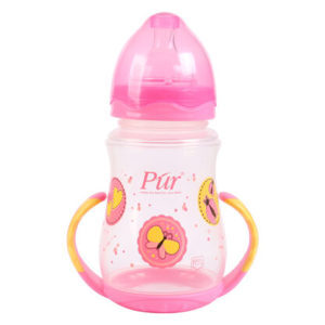 Bình sữa Pur cổ rộng có quai 250ml PUR9023