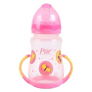 Bình sữa Pur cổ rộng có quai 250ml PUR9023