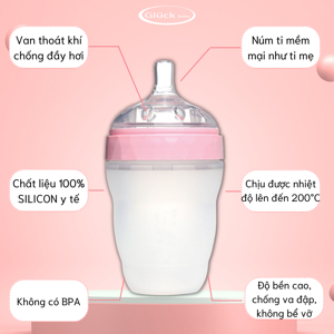 Bình sữa silicone Gluck Baby kim cương MMD 240ml