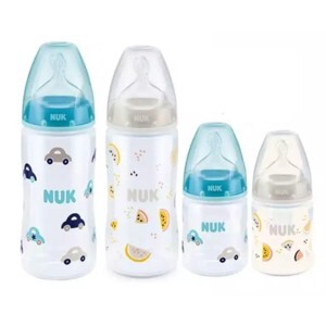 Bình sữa thủy tinh cổ rộng núm ty silicon siêu mềm Nuk - 150ml