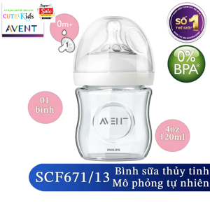 Bình sữa thủy tinh Philips Avent SCF671/13 - 120ml