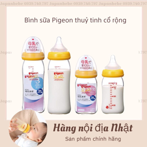 Bình sữa thuỷ tinh Pigeon cổ chuẩn 240ml