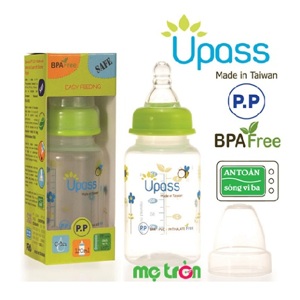 Bình sữa cổ thường nhựa PP UPASS (UP06401CX)120ml