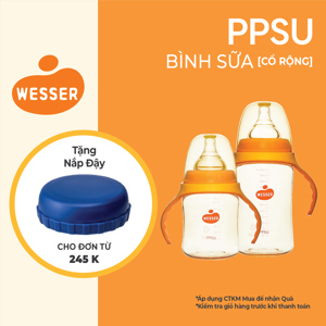 Bình sữa Wesser PPSU 260ml (4M+)