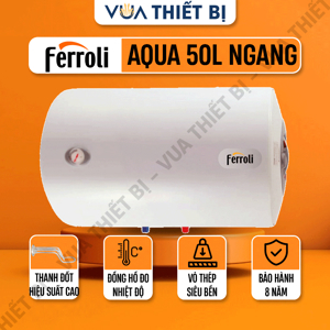 Bình nóng lạnh gián tiếp Ferroli Aqua store E - 50 lít, ngang