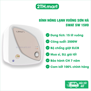 Bình nóng lạnh Sơn Hà SWAT Vuông 15L