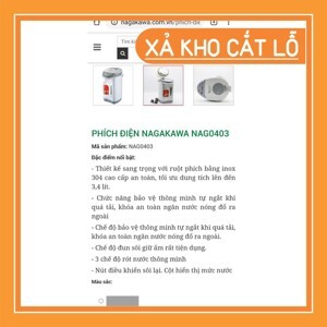 Bình thủy điện Nagakawa NAG0403 - 3.4L