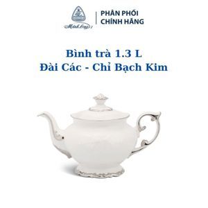 Bình trà 1.3 L + nắp – Đài Các – Chỉ Bạch Kim