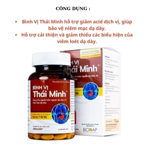 Bình Vị Thái Minh lọ 80 viên - Ngăn Trào Ngược, Lành Vết Loét Dạ Dày