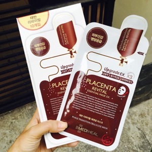 Bộ 10 gói Mặt nạ nhau thai cừu tăng độ đàn hồi và chống lão hóa da Mediheal Placenta Revital Essential Mask Ex 25ml x10