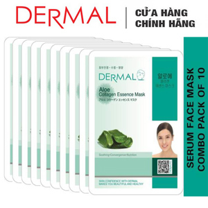 Bộ 10 mặt nạ collagen chiết xuất lô hội Dermal Fresh Aloe Collagen Essence Mask