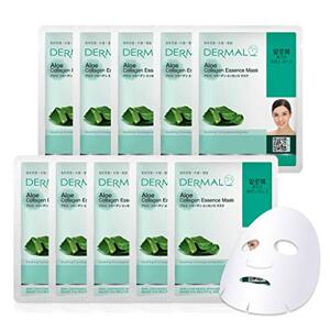 Bộ 10 mặt nạ collagen chiết xuất lô hội Dermal Fresh Aloe Collagen Essence Mask