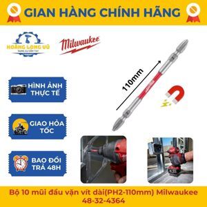 Bộ 10 mũi đầu vặn vít dài(PH2-110mm) Milwaukee 48-32-4364