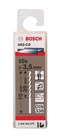 Bộ 10 mũi khoan Bosch HSS-Co 3.5 mm 2608585879