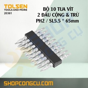 Bộ 10 tua vít 2 đầu cộng & trừ Tolsen 20361