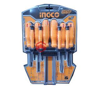 Bộ 10 tua vít dẹp, bake, sao và tua vít chính xác INGCO HKSD1058