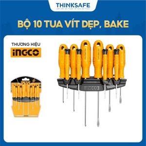 Bộ 10 tua vít dẹp, bake, sao và tua vít chính xác INGCO HKSD1058