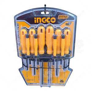 Bộ 10 tua vít dẹp, bake, sao và tua vít chính xác INGCO HKSD1058