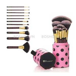 Bộ 11 Cọ BH Cosmetics Dot Collection 11 Piece Brush Set White