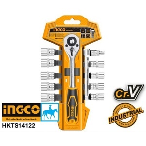 Bộ 12 đầu tuýp kèm tay vặn Ingco HKTS14122