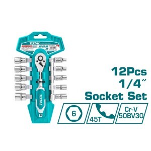 Bộ 12 shocket 1/4in Total THT14114126