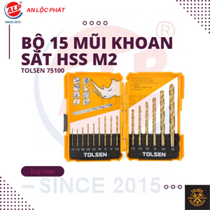 Bộ 15 cây khoan sắt HSS M2 Tolsen 75100