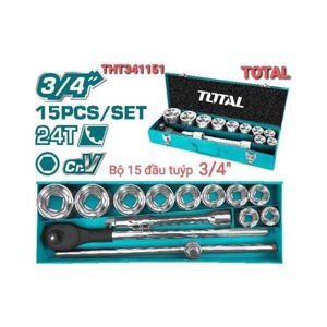 Bộ 15 đầu tuýp 3/4 inch Total THT341151