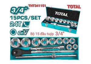 Bộ 15 đầu tuýp 3/4 inch Total THT341151
