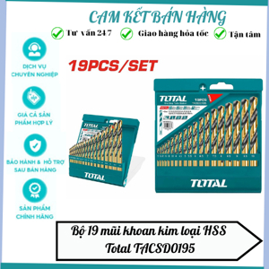 Bộ 19 mũi khoan kim loại HSS Total TACSD0195