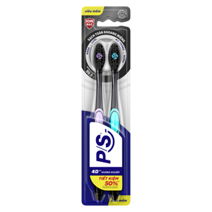 Bộ 2 bàn chải đánh răng than hoạt tính P/S Charcoal