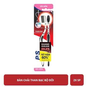 Bộ 2 bàn chải đánh răng than hoạt tính P/S Charcoal