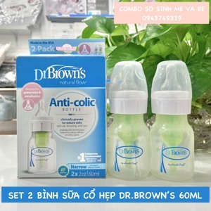 Bộ 2 bình sữa cổ hẹp Dr.Brown's PP BPA Free - 60ml