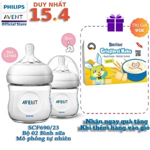 Bộ 2 bình sữa nhựa PP Philips Avent SCF690/23 125ml