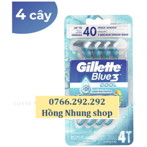 Bộ 2 cây dao cạo râu 3 lưỡi Gillette Blue 3 Cool