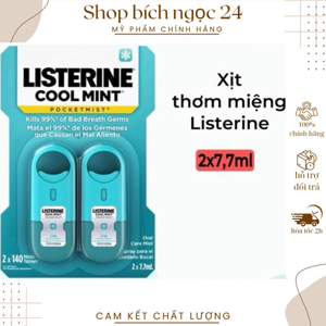 Bộ 2 chai nước xịt sạch miệng Listerine Pocketmist Cool Mint 2 x 7.7ml