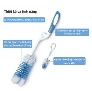 Bộ 2 cọ rửa bình sữa 360° Kuku KU5480