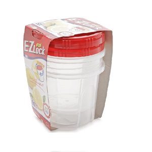 Bộ 2 Hộp Nhựa Ezlock Nắp Đỏ Lock&Lock HLE9614S - 650Ml