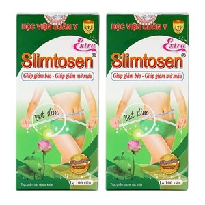 Bộ 2 hộp Viên uống giảm cân Slimtosen Extra Học Viện Quân Y 100 viên