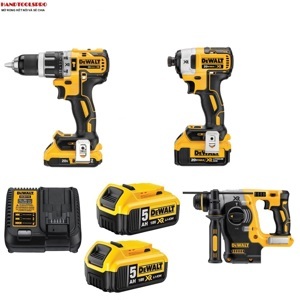 Bộ 2 máy khoan, 1 máy vặn vít dùng pin 20V DEWALT DCK368P2T (2pin 5Ah, sạc)