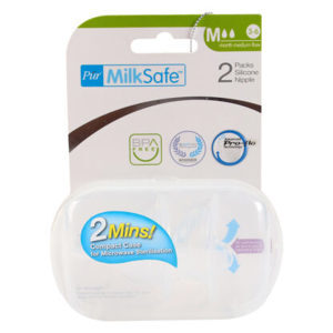 Bộ 2 núm ti Milk Safe Pur PUR9822 - size M, cho bình cổ rộng