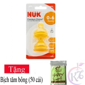 Bộ 2 núm ti NUK cao su S1 - M NU66050