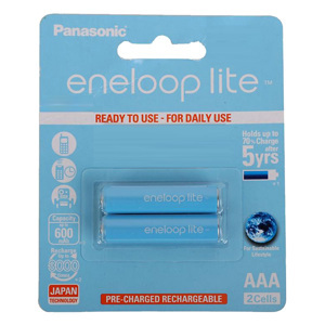 Bộ 2 pin sạc AAA Panasonic Eneloop Lite 600mAh