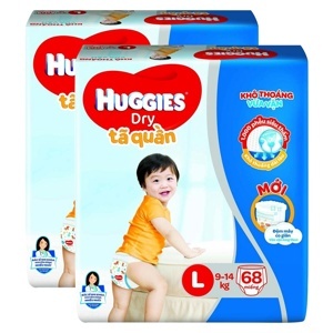 Bộ 2 tã quần Huggies Dry L68