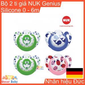 Bộ 2 ti giả silicone Nuk Genius 0-6M NU48193