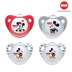 Bộ 2 ti giả silicone Nuk Mickey Sleeptime 6-18M NU34339