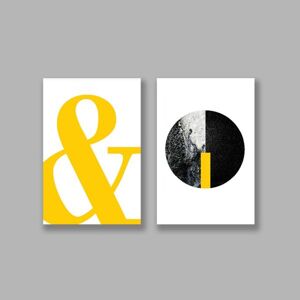 Bộ 2 tranh Yellow Minimalist Modern Ampersand