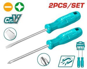 Bộ 2 tua vít dẹp và bake Total THTDC250201